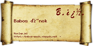 Babos Énok névjegykártya